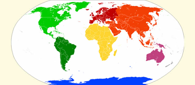 Which landmass claims the crown for both total land area and population?