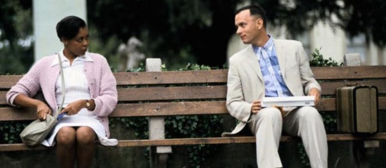 Which 1994 masterpiece features the line: "Life is like a box of chocolates"?
