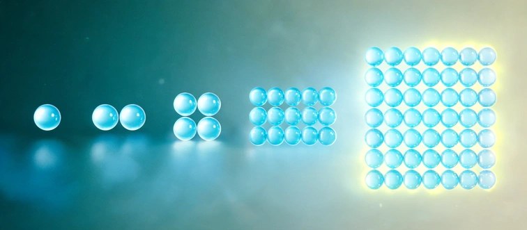 What number logically completes the sequence: 2, 4, 8, 16, 32, ...?
